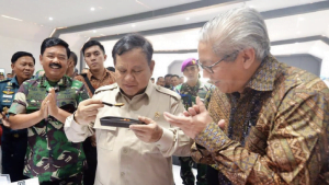 Menteri Pertahanan Prabowo Subianto di Pameran Industri Alpalhankam Dalam Negeri (Twitter/Kemhan RI)