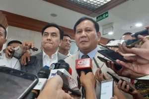 Menhan Prabowo Subianto di DPR, Senayan, Jakarta, Senin (20/1/2020). (KOMPAS.com/TSARINA MAHARANI )